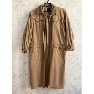 Lizsport Duster Coat Sz M Tan Camel Long Western Cowgirl, Cowboy Yellowstone￼